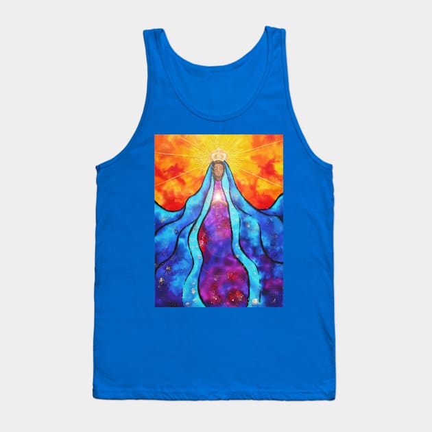 Appearred Virgin Mary Stained glass Tank Top by MandalaSoul